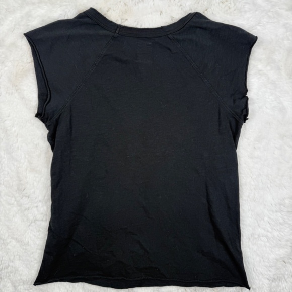 NSF Made in USA Cotton Chloe Fitted Raglan Muscle T-Shirt Black Medium - Picture 7 of 7